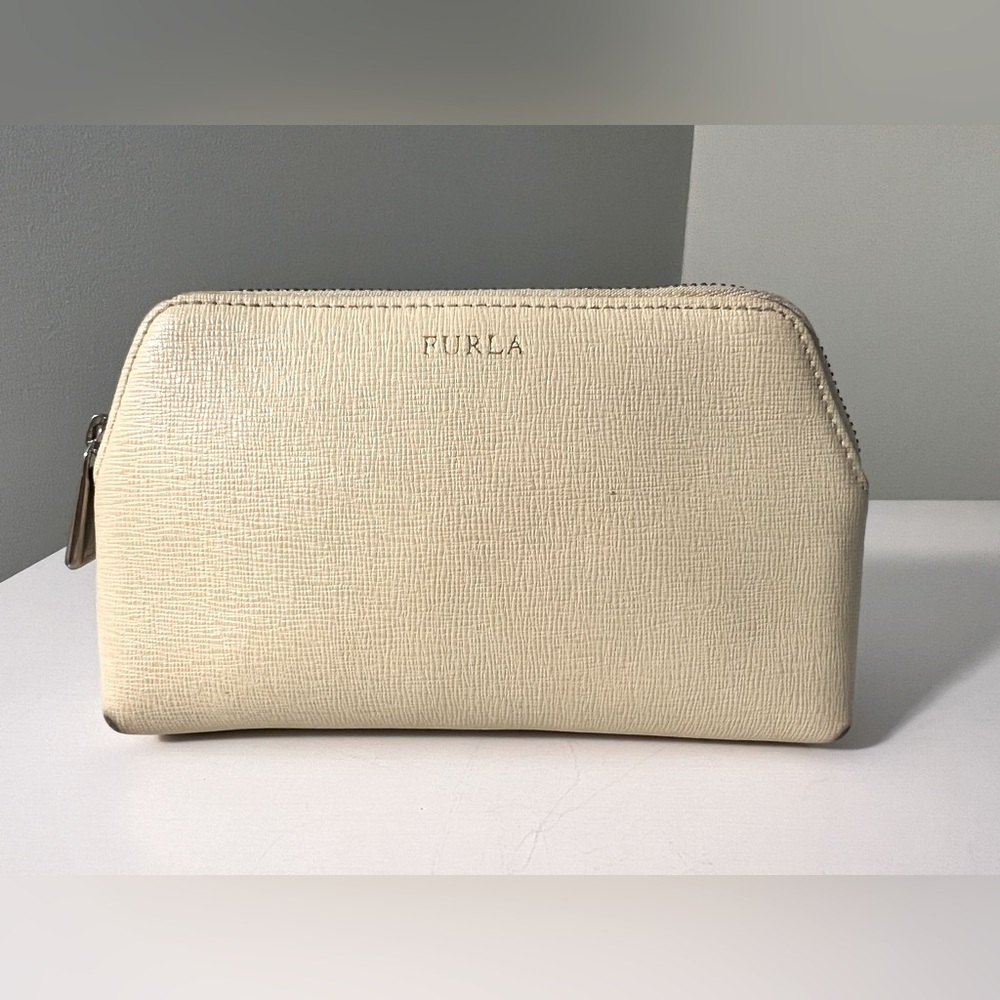 Furla Cream Leather Pouch